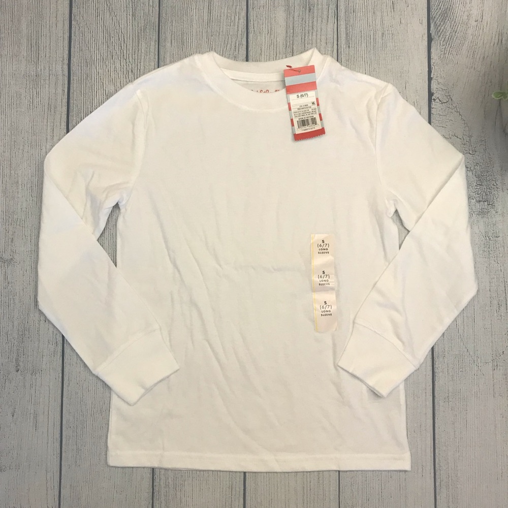 Cat & Jack Long-sleeve White Tee NWT Sz 6/7